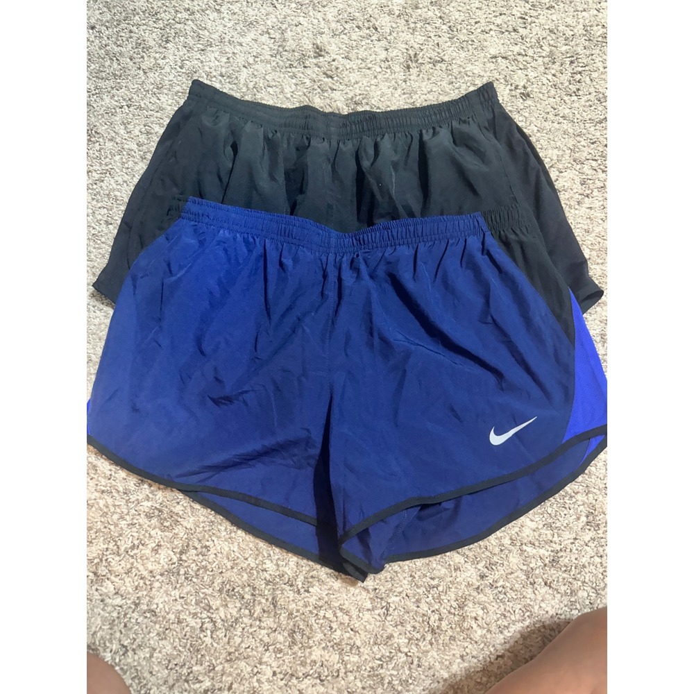 Nike Dri-FIT Tempo Women Running Shorts Bundle 2 Pack Blue Black Size Large L